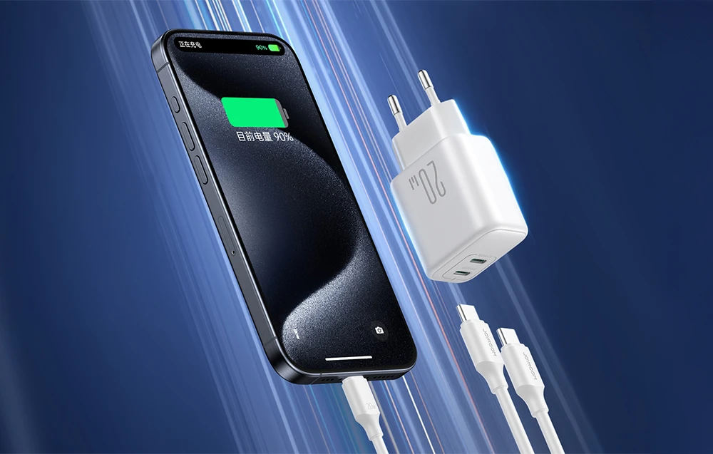 Joyroom JR-TCF12 tinklo įkroviklis 2x USB-C 20W PD / QC 3.0 - baltas aprašymas - Prekės nuotrauka Joyroom JR-TCF12 tinklo įkroviklis 2x USB-C 20W PD / QC 3.0 - baltas aprašymas - Prekės nuotrauka