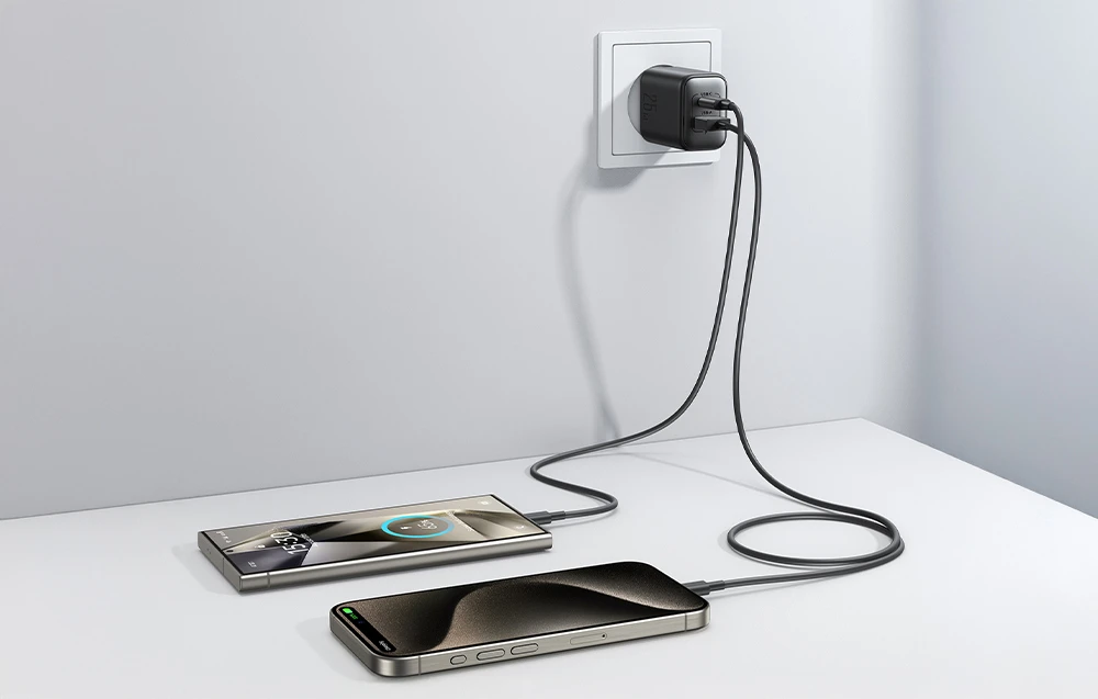 Įkroviklis Joyroom JR-TCF13 25W USB-C/USB-A juodas aprašymas - Prekės nuotrauka Įkroviklis Joyroom JR-TCF13 25W USB-C/USB-A juodas aprašymas - Prekės nuotrauka