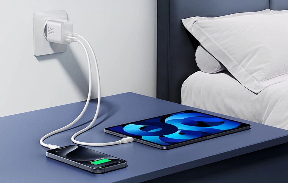 Įkroviklis Joyroom JR-TCF21 20W USB-C/USB-A baltas aprašymas - Prekės nuotrauka Įkroviklis Joyroom JR-TCF21 20W USB-C/USB-A baltas aprašymas - Prekės nuotrauka