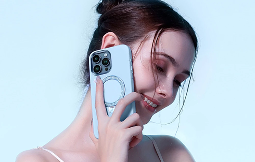Dėklas Joyroom PN-15L4 Case Dancing Circle, skirta iPhone 15 Pro Max (mėlyna) aprašymas - Prekės nuotrauka