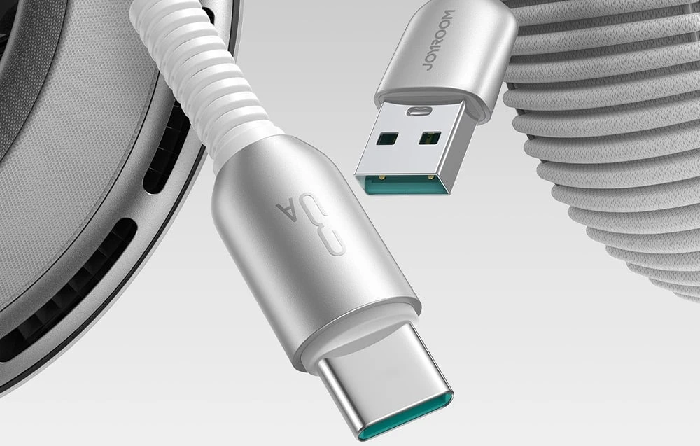 USB kabelis Joyroom S-A51 USB-A į USB-C 3A 1.2m pilkas aprašymas - Prekės nuotrauka