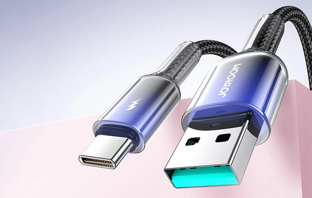 Joyroom USB-A USB-C kabelis S-A42 3A 1.2m juodos spalvos aprašymas - Prekės nuotrauka
