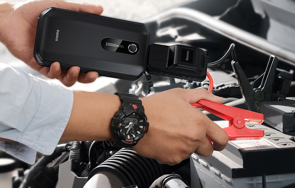 „Baseus Super Energy Air Series Car Jump Starter“ (10000mAh, 1000A didžiausia srovė) Klasteris juodos spalvos aprašymas - Prekės nuotrauka „Baseus Super Energy Air Series Car Jump Starter“ (10000mAh, 1000A didžiausia srovė) Klasteris juodos spalvos aprašymas - Prekės nuotrauka