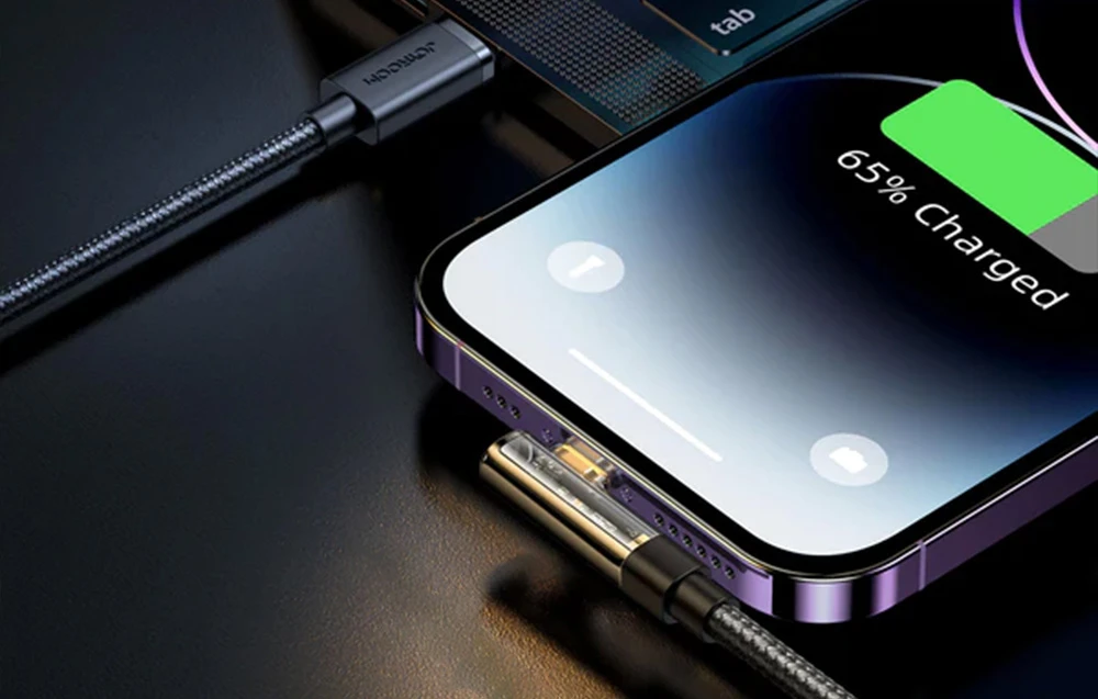 USB-C žaibo kampo kabelis 20 W 1.2 m Joyroom S-CL020A6 (mėlyna) aprašymas - Prekės nuotrauka