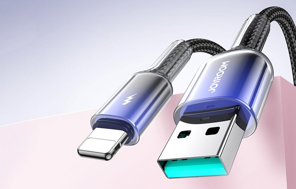 Kabelis USB-A Lightning Joyroom S-A42 3A 1.2m juodos spalvos aprašymas - Prekės nuotrauka
