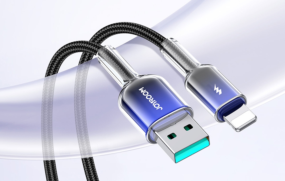 Kabelis USB-A Lightning Joyroom S-A42 3A 1.2m juodos spalvos aprašymas - Prekės nuotrauka