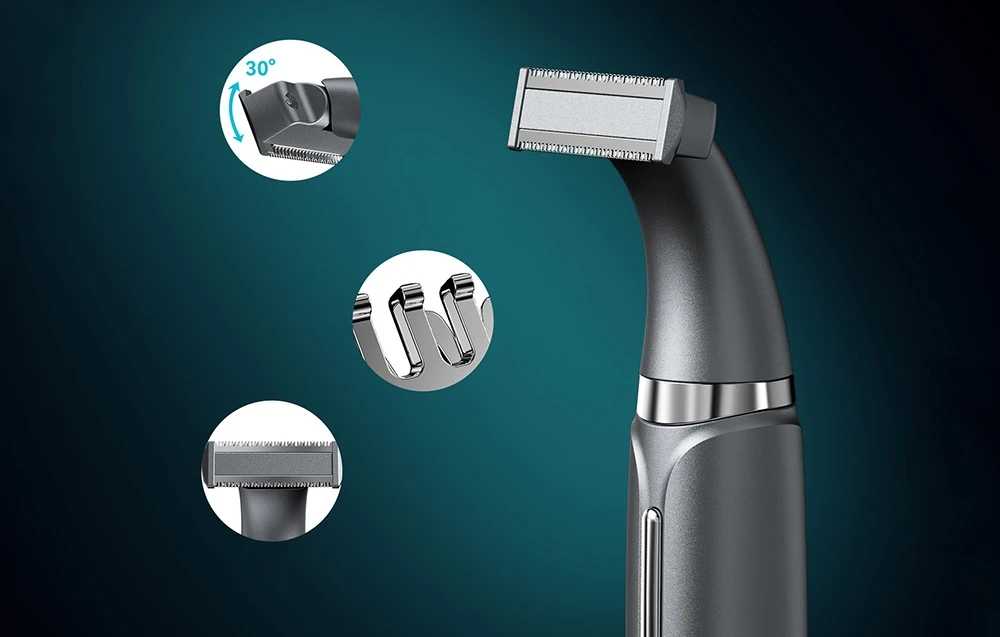 Kensen 2-in-1 body trimmer 05-KTMQ31-0GA (pilka) aprašymas - Prekės nuotrauka Kensen 2-in-1 body trimmer 05-KTMQ31-0GA (pilka) aprašymas - Prekės nuotrauka