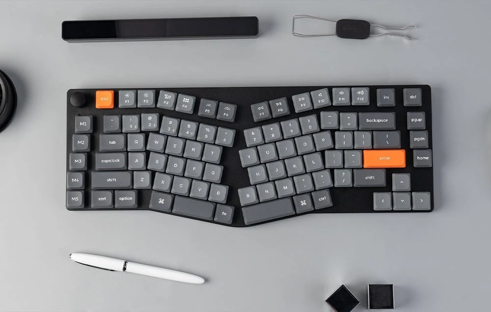 Keychron K15 Max Led Raudona Switch Wireless Low Profile Klaviatūra (Juodas) [K15M-A1]. aprašymas - Prekės nuotrauka