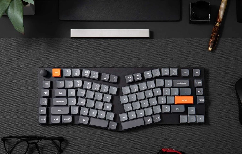 Keychron K15 Max Led Raudona Switch Wireless Low Profile Klaviatūra (Juodas) [K15M-A1]. aprašymas - Prekės nuotrauka
