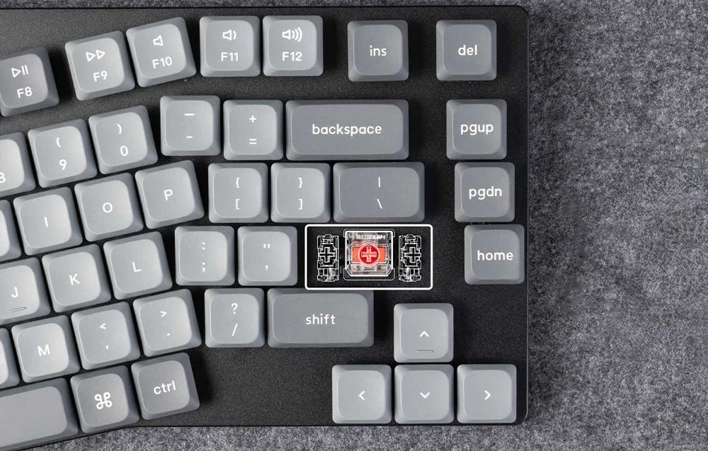 Keychron K15 Max Led Raudona Switch Wireless Low Profile Klaviatūra (Juodas) [K15M-A1]. aprašymas - Prekės nuotrauka