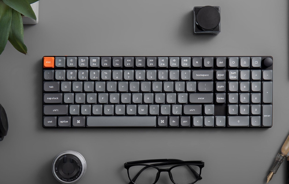 Keychron K17 Max RGB Brown Switch Wireless Low Profile Klaviatūra (Juodas) [K17M-H3]. aprašymas - Prekės nuotrauka