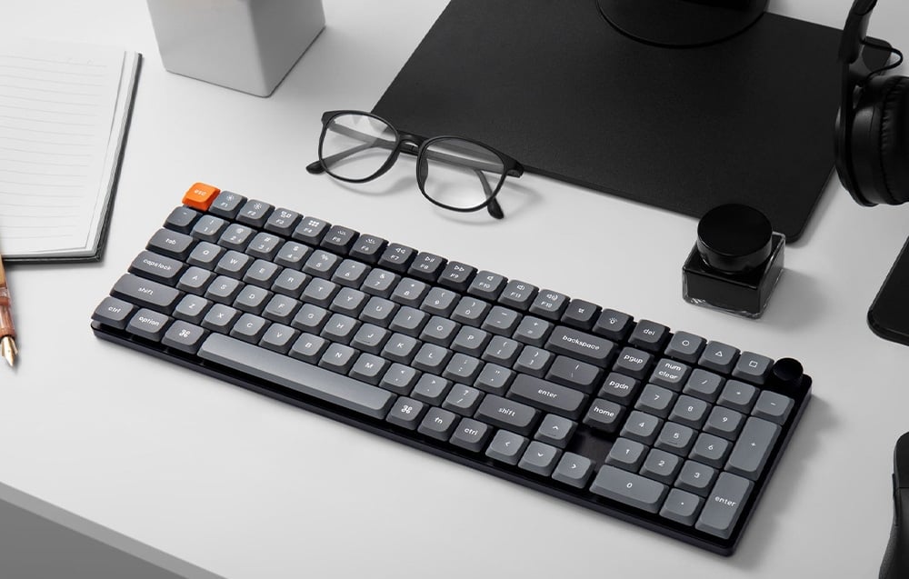 Keychron K17 Max RGB Brown Switch Wireless Low Profile Klaviatūra (Juodas) [K17M-H3]. aprašymas - Prekės nuotrauka