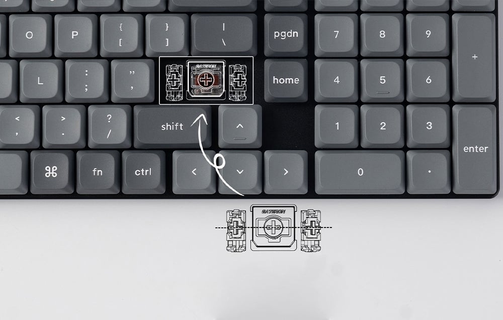 Keychron K17 Max RGB Brown Switch Wireless Low Profile Klaviatūra (Juodas) [K17M-H3]. aprašymas - Prekės nuotrauka