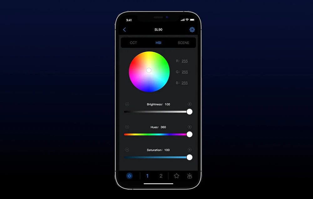 Lempa Neewer SL90 Pro LED RGB 12W 2500-10000K aprašymas - Prekės nuotrauka