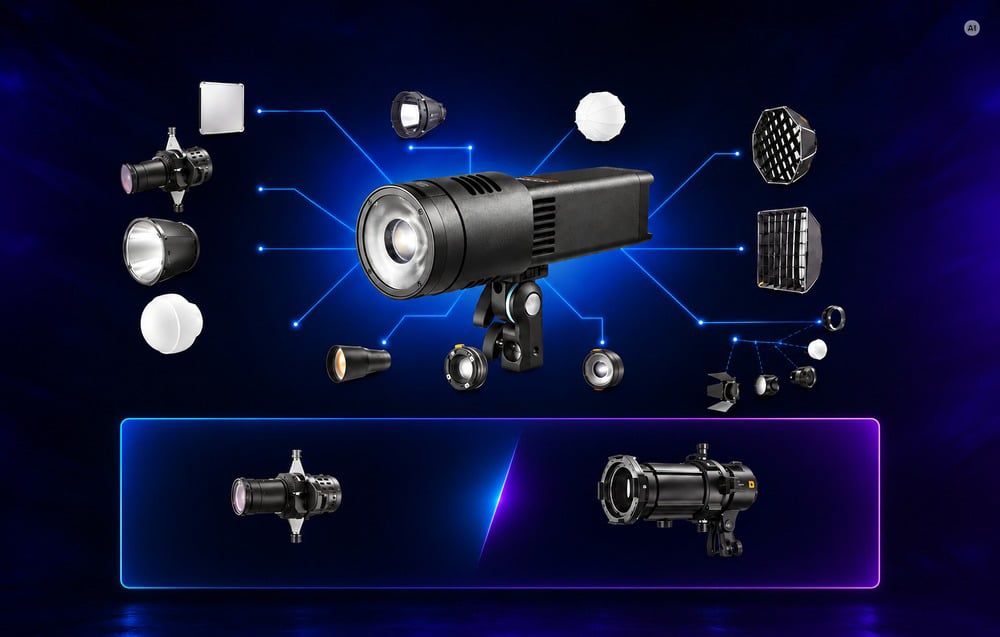 Apšvietimo Įranga - Godox RS100Bi Bicolor LED Šviesa 28,600 Lux 2800K-6500K aprašymas - Prekės nuotrauka