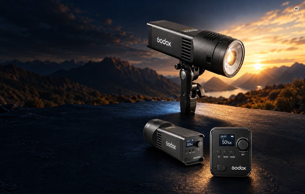 Apšvietimo Įranga - Godox RS100Bi Bicolor LED Šviesa 28,600 Lux 2800K-6500K aprašymas - Prekės nuotrauka