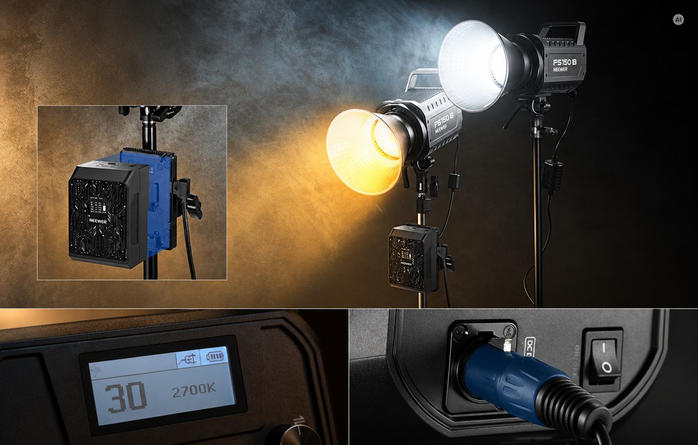 LED Studijos Šviestuvas - Neewer FS150B Dvispalvis 130 W, 2 700–6 500 K, LED aprašymas - Prekės nuotrauka