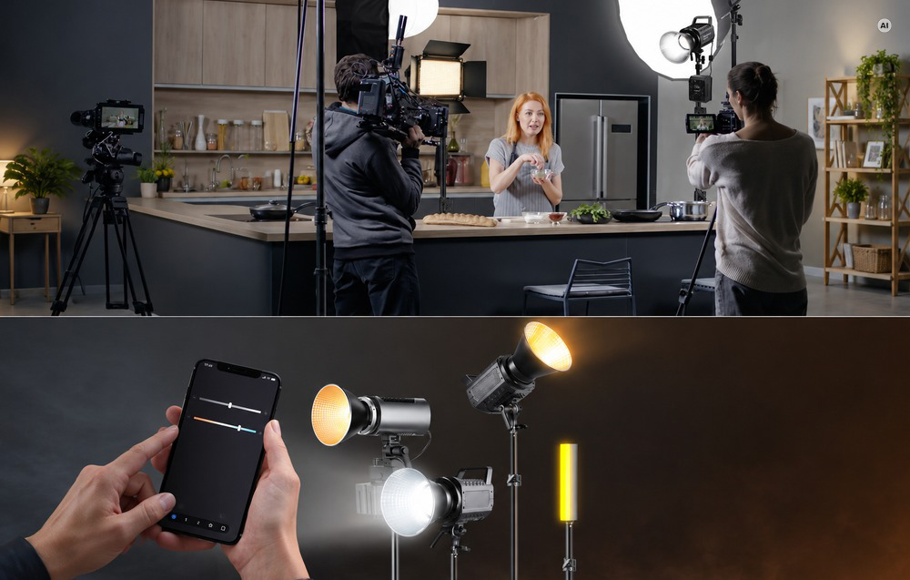 LED Studijos Šviestuvas - Neewer FS150B Dvispalvis 130 W, 2 700–6 500 K, LED aprašymas - Prekės nuotrauka