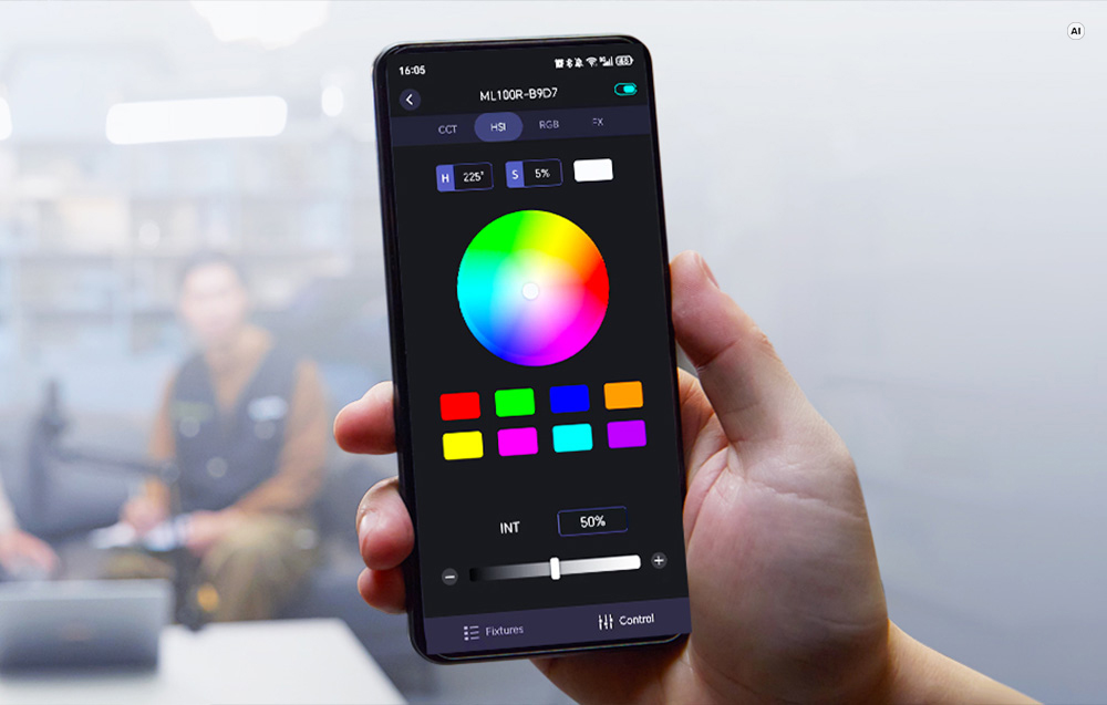 Apšvietimo įranga - Godox ML100R Nešiojama LED RGB Šviesa 1800K-10000K aprašymas - Prekės nuotrauka