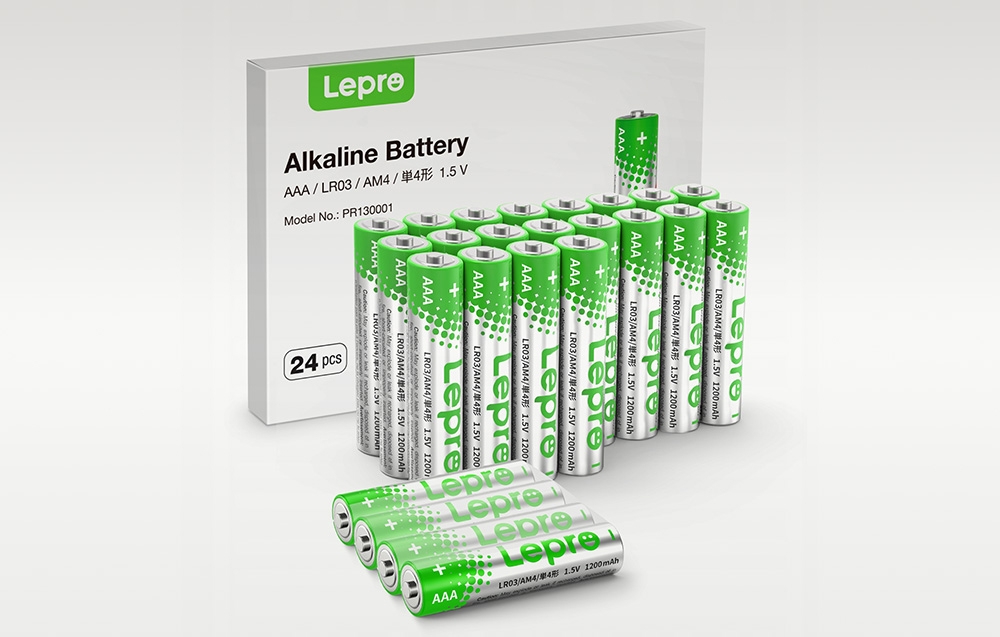 LEPRO 130001-24 AAA R3 Alkaline Batteries, 24-Pack aprašymas - Prekės nuotrauka