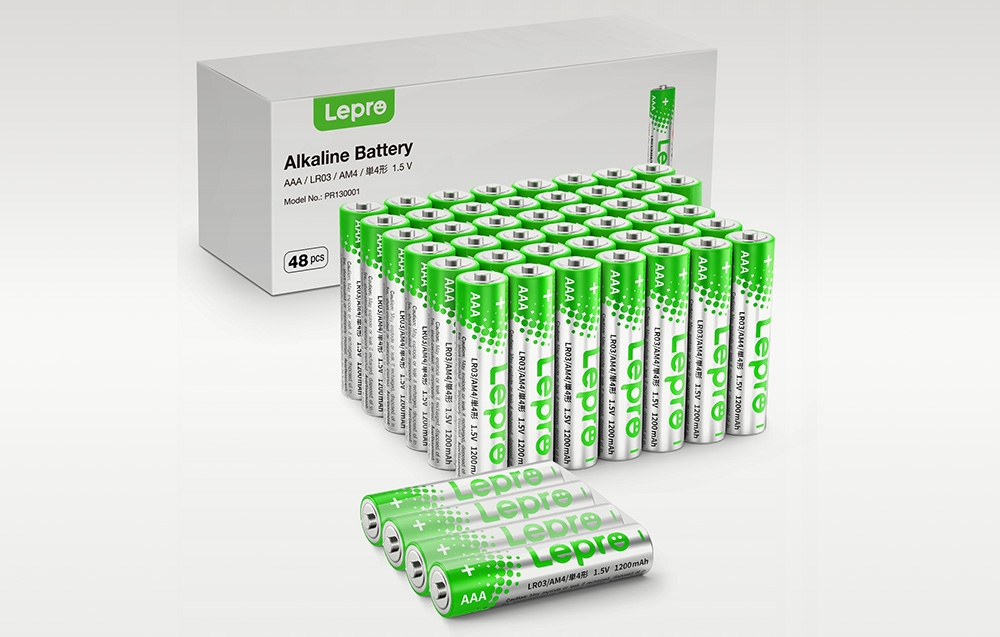 Šakotuvas LEPRO 130001-48 AAA R3 Alkaline Batteries, 48-Pack aprašymas - Prekės nuotrauka