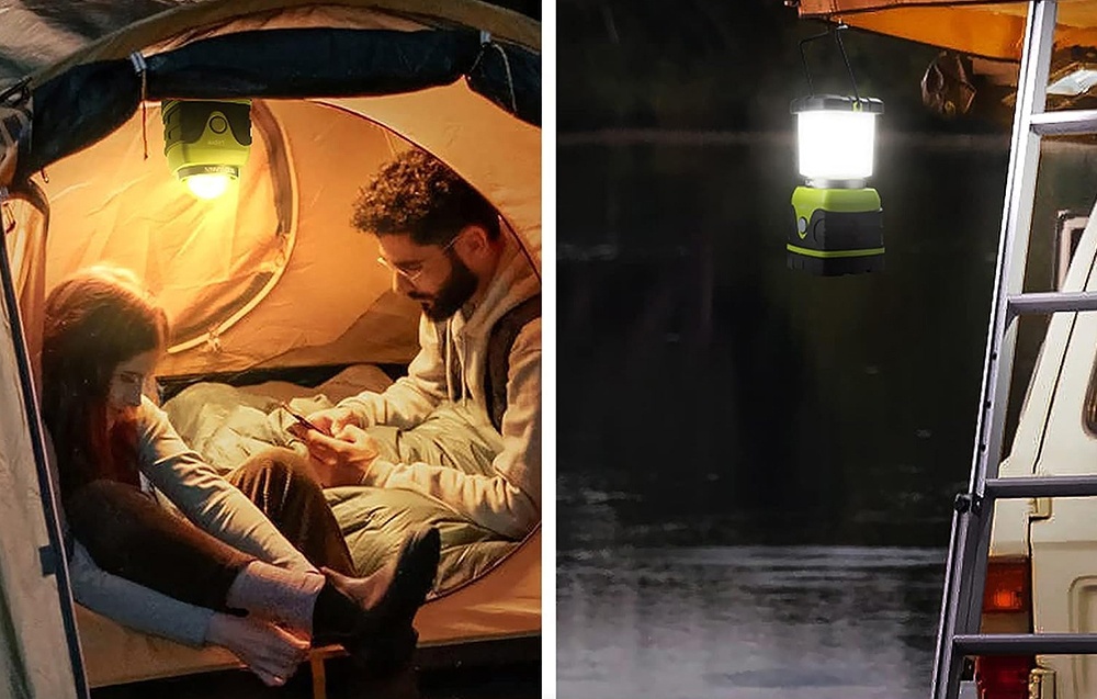 LEPRO 3300002 1000-lumen battery-powered camping lamp aprašymas - Prekės nuotrauka