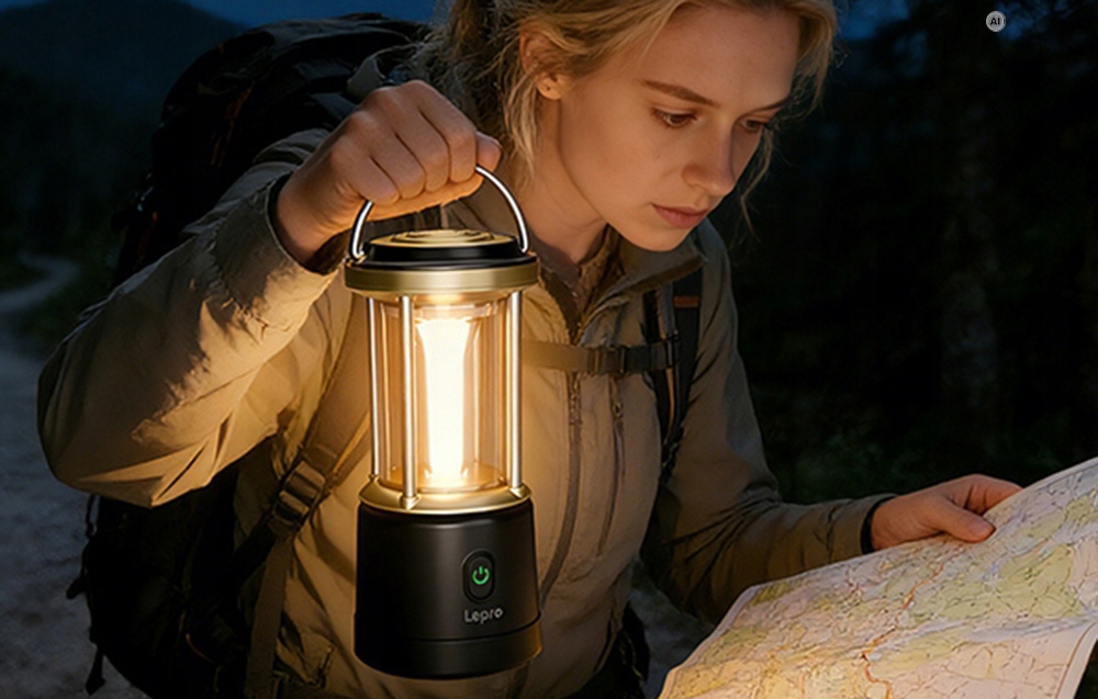LEPRO 330043-BK Camping Lamp, 1,100 lm aprašymas - Prekės nuotrauka
