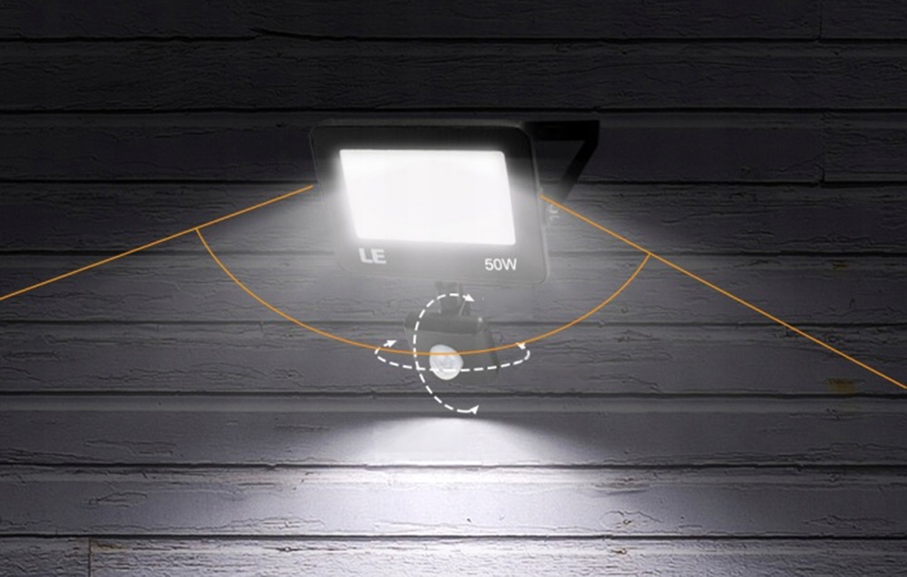 LEPRO 340006-DW-EU 50W 5000K IP65 LED Floodlight with Motion Sensor aprašymas - Prekės nuotrauka