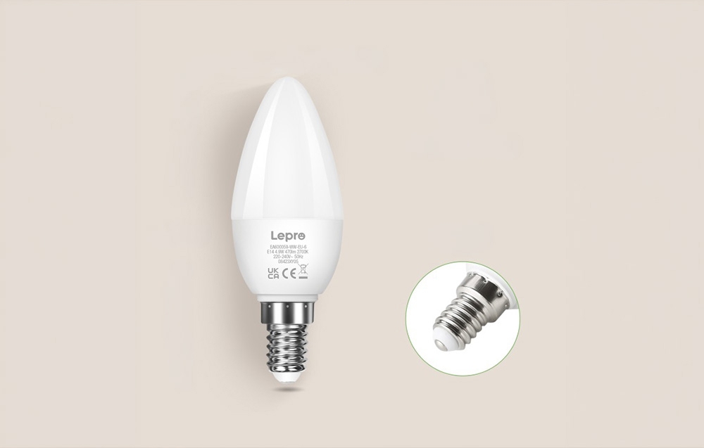 LEPRO 600059-WW-EU-6 E14 LED Bulb, Candle-Shaped, 4.2W (40W), 470 lm, 2700K, Class E aprašymas - Prekės nuotrauka