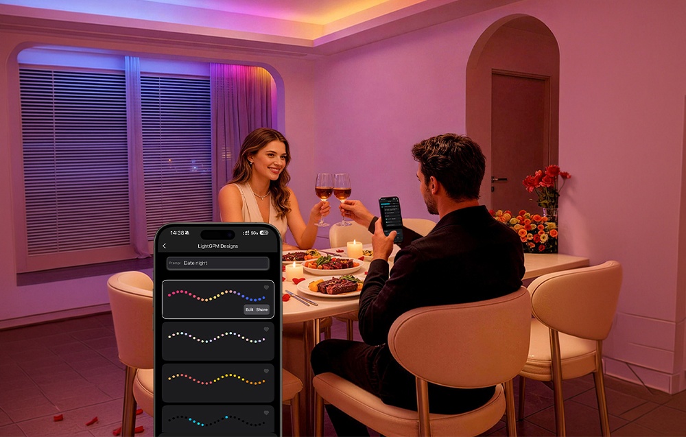 Lepro S1 10m Wi-Fi Bluetooth RGBIC LED juosta aprašymas - Prekės nuotrauka Lepro S1 10m Wi-Fi Bluetooth RGBIC LED juosta aprašymas - Prekės nuotrauka