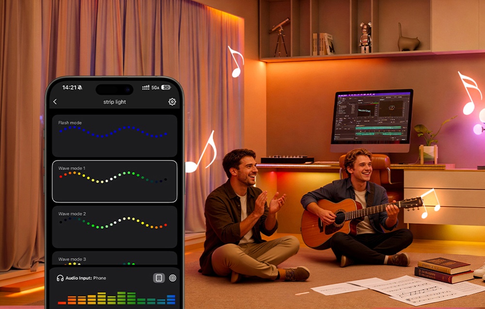 Lepro S1 20m Wi-Fi Bluetooth RGBIC LED Strip aprašymas - Prekės nuotrauka
