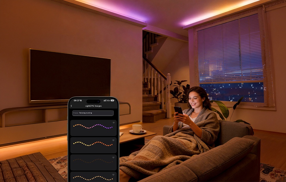 Lepro S1 5m Wi-Fi Bluetooth RGBIC LED Strip aprašymas - Prekės nuotrauka Lepro S1 5m Wi-Fi Bluetooth RGBIC LED Strip aprašymas - Prekės nuotrauka
