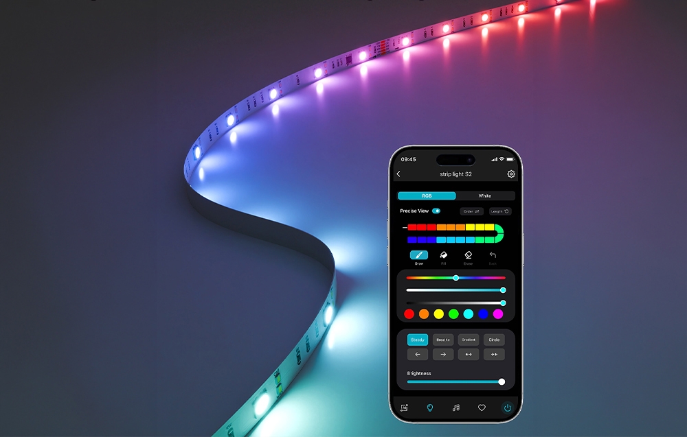 Lepro S2 10m Wi-Fi Bluetooth RGBIC LED juosta aprašymas - Prekės nuotrauka Lepro S2 10m Wi-Fi Bluetooth RGBIC LED juosta aprašymas - Prekės nuotrauka
