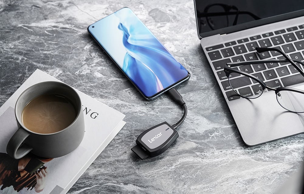Lexar Pro USB-C dviejų lizdų skaitytuvas aprašymas - Prekės nuotrauka Lexar Pro USB-C dviejų lizdų skaitytuvas aprašymas - Prekės nuotrauka