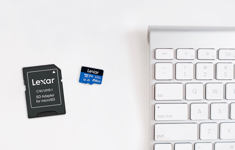 Lexar High-Performance 633x Micro SDXC 256GB memory card + SD adapter aprašymas - Prekės nuotrauka