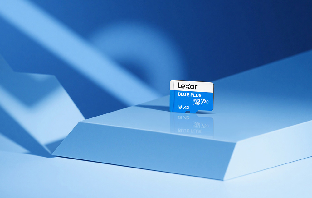 Mėlyna Lexar Micro SDXC Mėlyna Plus UHS-I C10 A2 U3 V30 128GB + adapter SD aprašymas - Prekės nuotrauka Mėlyna Lexar Micro SDXC Mėlyna Plus UHS-I C10 A2 U3 V30 128GB + adapter SD aprašymas - Prekės nuotrauka