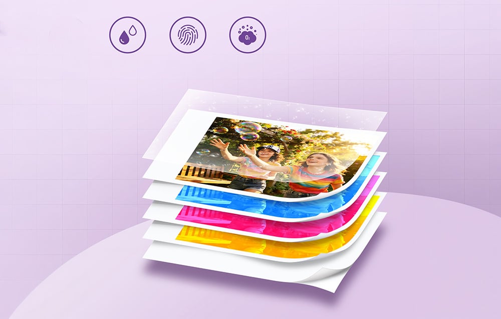 Spausdintuvas Liene 2x3" Photo Paper, 50 sheets + 5 ink cartridges aprašymas - Prekės nuotrauka