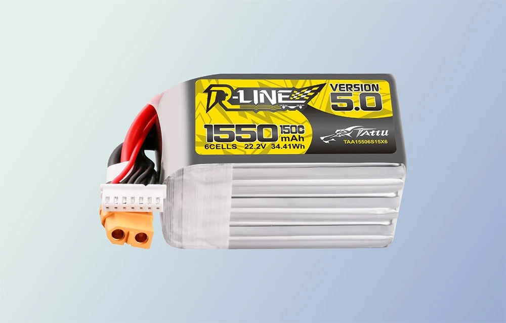 Gens Ace & Tattu Lipo Tattu R-Line versija 5.0 1550mAh 22.2V 150C 6S baterija su XT60 jungtimi aprašymas - Prekės nuotrauka