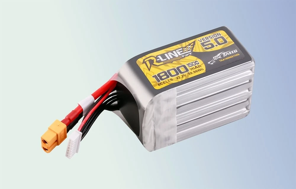 Gens Ace & Tattu Lipo Tattu R-Line 5.0 versija 1800mAh 22.2V 150C 6S baterija su XT60 jungtimi aprašymas - Prekės nuotrauka