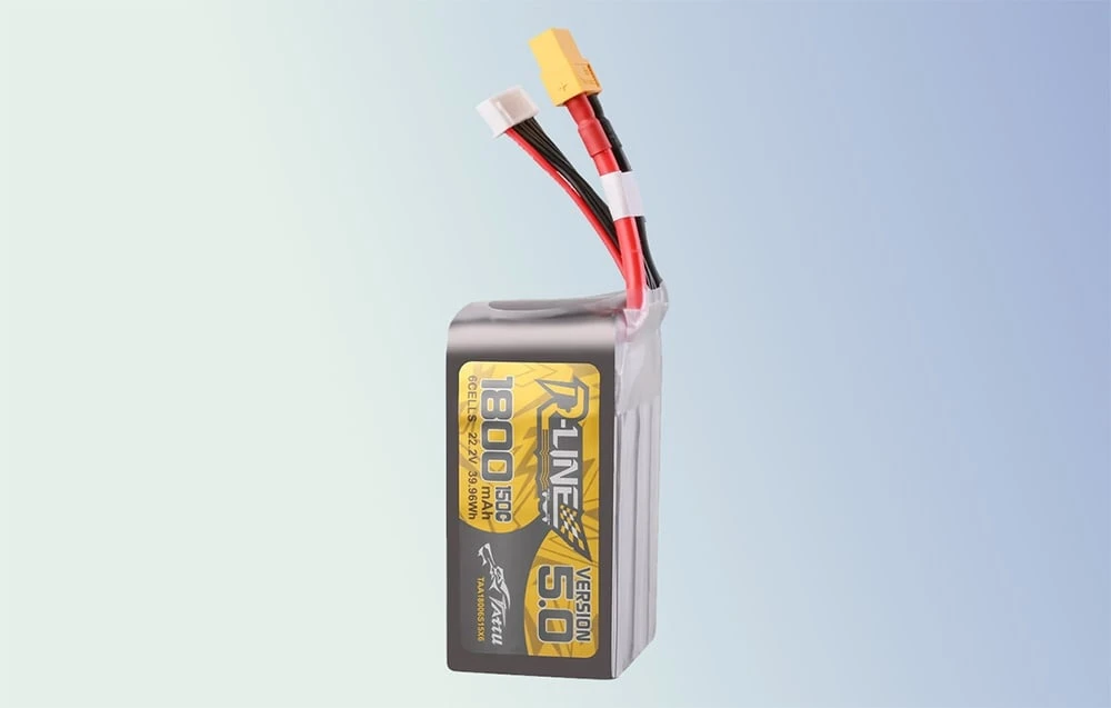 Gens Ace & Tattu Lipo Tattu R-Line 5.0 versija 1800mAh 22.2V 150C 6S baterija su XT60 jungtimi aprašymas - Prekės nuotrauka