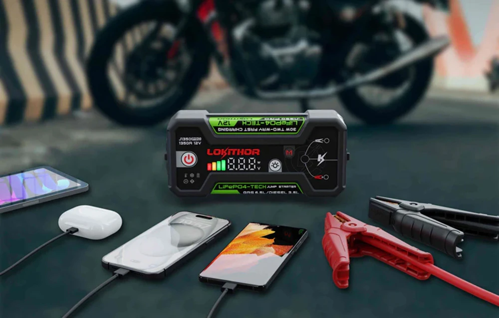 Startinis Įkroviklis - Lokithor J1350 Pro 1350A Piko Srovė Benzininiams Iki 6.5 L Dyzeliniams Iki 3.5 L Juodas aprašymas - Prekės nuotrauka Startinis Įkroviklis - Lokithor J1350 Pro 1350A Piko Srovė Benzininiams Iki 6.5 L Dyzeliniams Iki 3.5 L Juodas aprašymas - Prekės nuotrauka