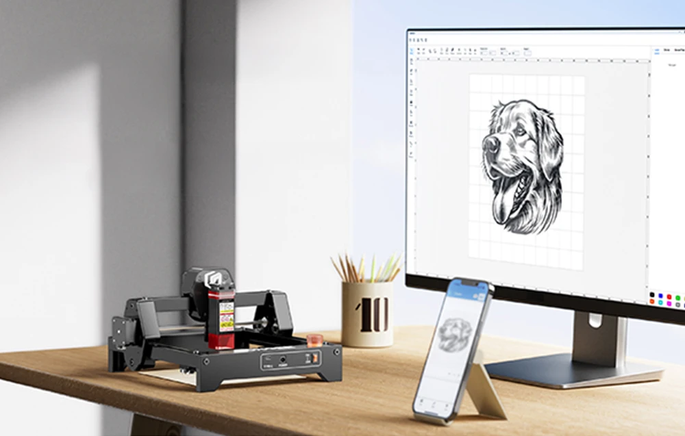 LONGER RAY5 mini 5.5W lazerinis Engraver aprašymas - Prekės nuotrauka