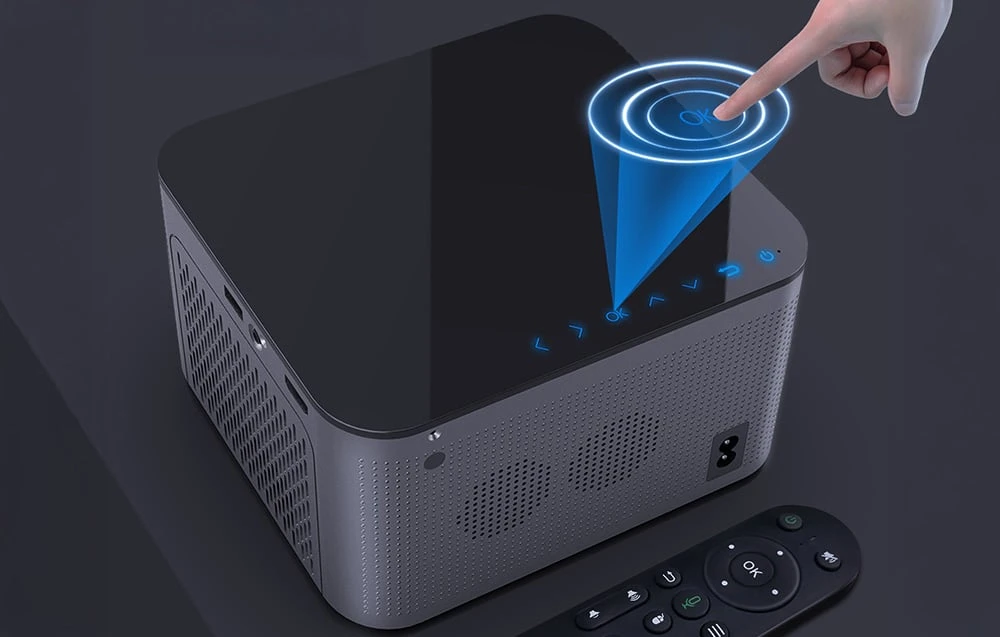 Projektorius - Magcubic HY350 1080p, 580 ANSI Liumenų, Wi-Fi 6, Pilkas aprašymas - Prekės nuotrauka