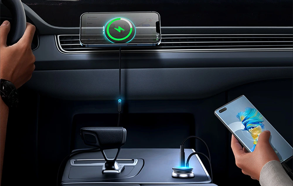 Magnetinis automobilinio telefono laikiklis Baseus CW01 prie ventiliacijos tinklelio su automobiliniu įkrovikliu USB-C, 15W + 25W (juodas) aprašymas - Prekės nuotrauka Magnetinis automobilinio telefono laikiklis Baseus CW01 prie ventiliacijos tinklelio su automobiliniu įkrovikliu USB-C, 15W + 25W (juodas) aprašymas - Prekės nuotrauka