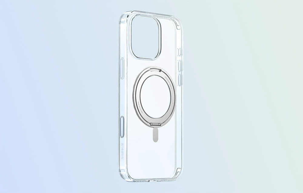 Magnetic dėklas su stoveliu Baseus SkyRing 360° Apple iPhone 16 Pro Pro skaidrus aprašymas - Prekės nuotrauka