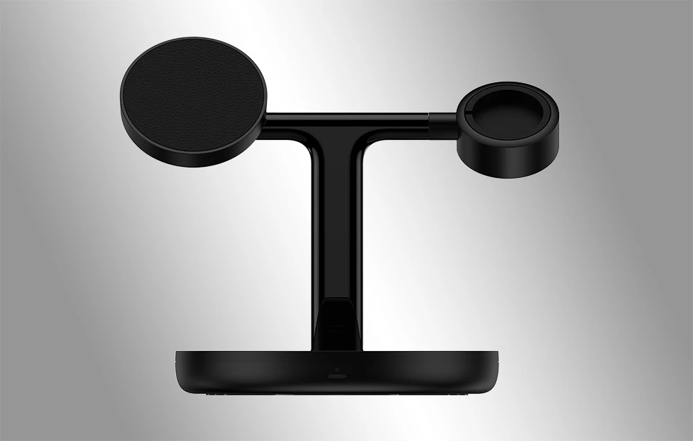 Baseus Belaidis magnetinis įkroviklis, stovas 20W trims Apple įrenginiams, juodas aprašymas - Prekės nuotrauka