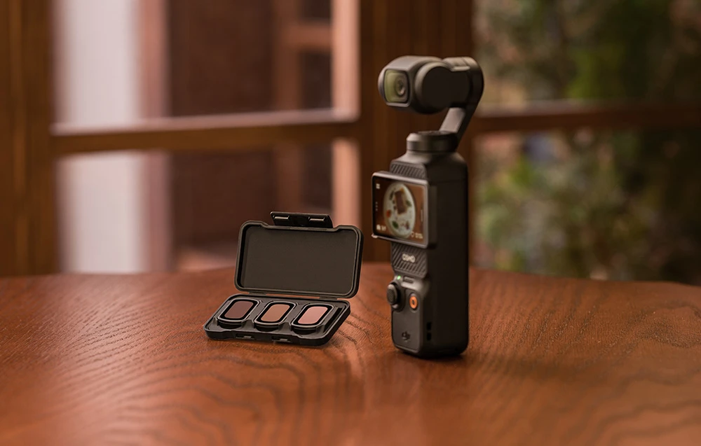 Magnetinio filtro rinkinys DJI ND 16/64/256, skirtas DJI Osmo Pocket 3 kamerai aprašymas - Prekės nuotrauka Magnetinio filtro rinkinys DJI ND 16/64/256, skirtas DJI Osmo Pocket 3 kamerai aprašymas - Prekės nuotrauka