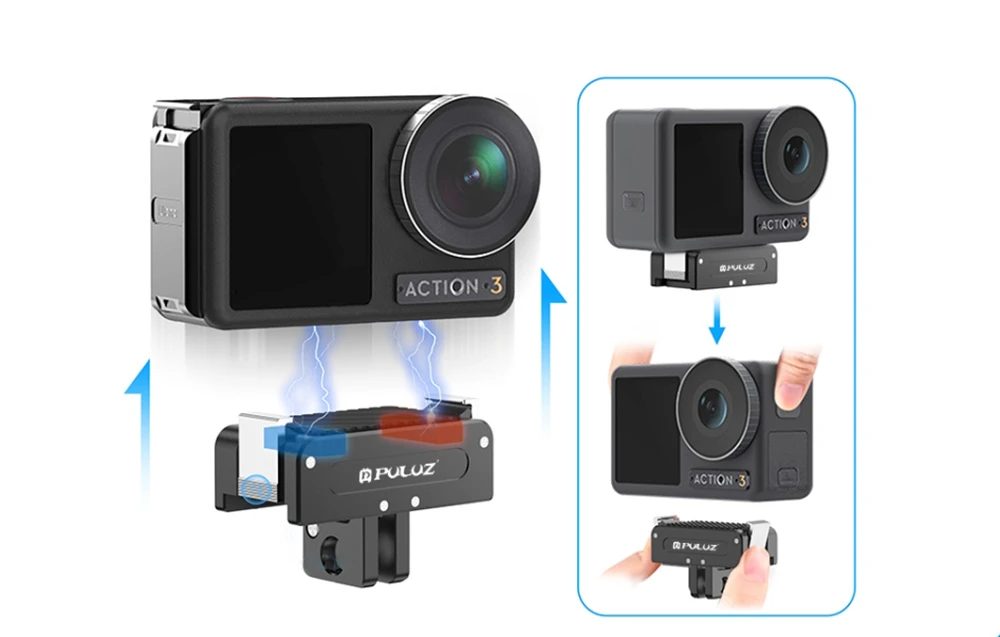 Magnetic metal stand PULUZ DJI Osmo (juodas) aprašymas - Prekės nuotrauka