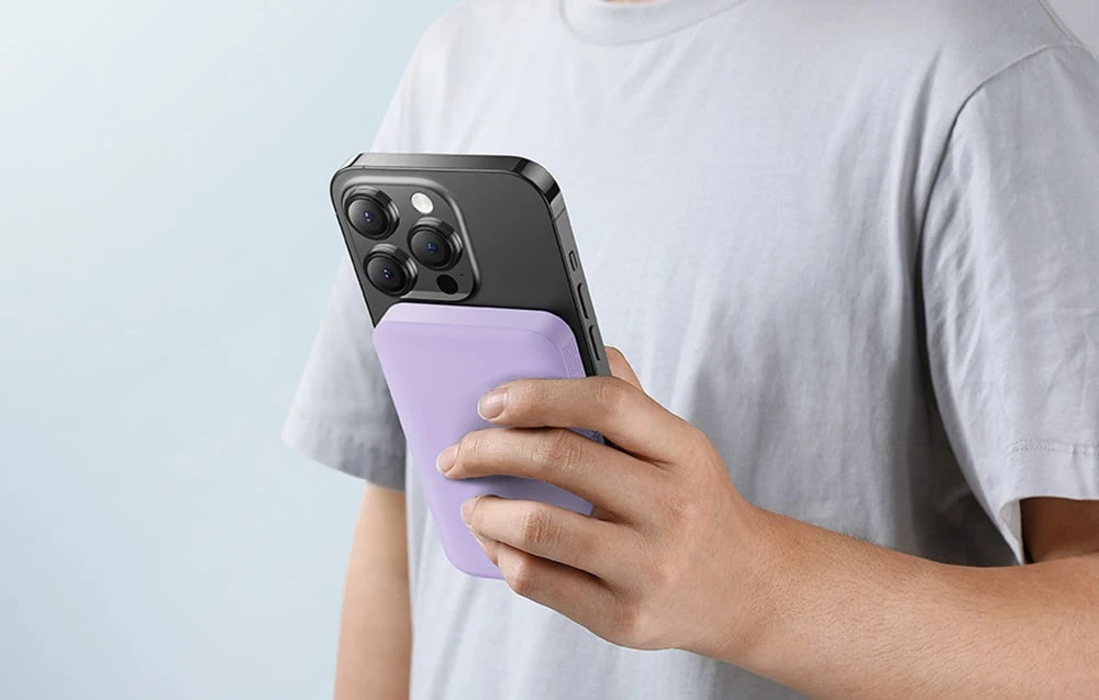Magnetinis Mini Powerbank Baseus 5000mAh 20W (violetinė) aprašymas - Prekės nuotrauka Magnetinis Mini Powerbank Baseus 5000mAh 20W (violetinė) aprašymas - Prekės nuotrauka