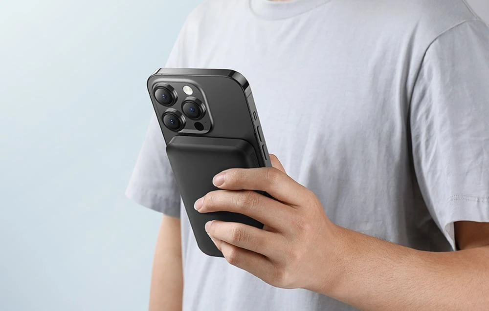Magnetinis Mini Powerbank Baseus 5000mAh 20W (juodas) aprašymas - Prekės nuotrauka